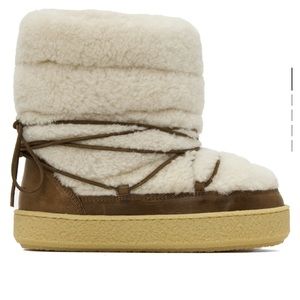 Isabel Marant Shearling off white Zimlee Snow boot with brown leather size 36